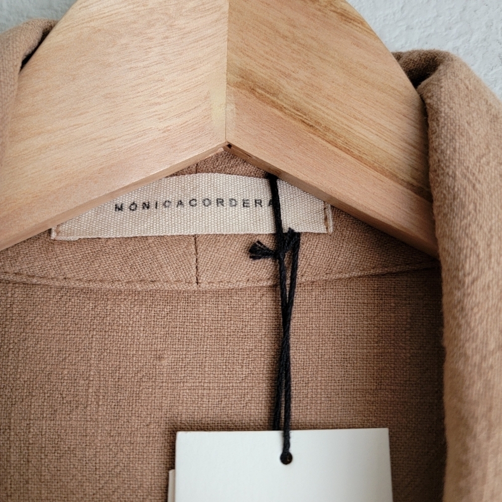 Monica Cordera Asymmetrical Ramie Coat In Clay Pot Os Nwt — image 7 of 8